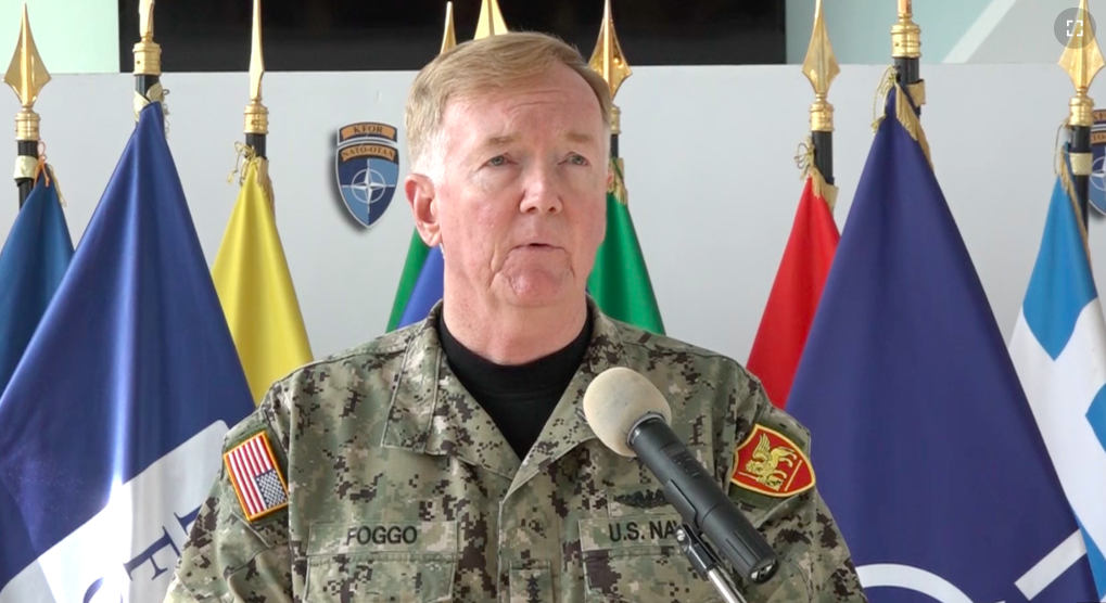 北約盟軍聯合作戰司令部司令、美國海軍歐洲-非洲戰區司令佛格海軍上將（James G. Foggo）。圖：VOA提供