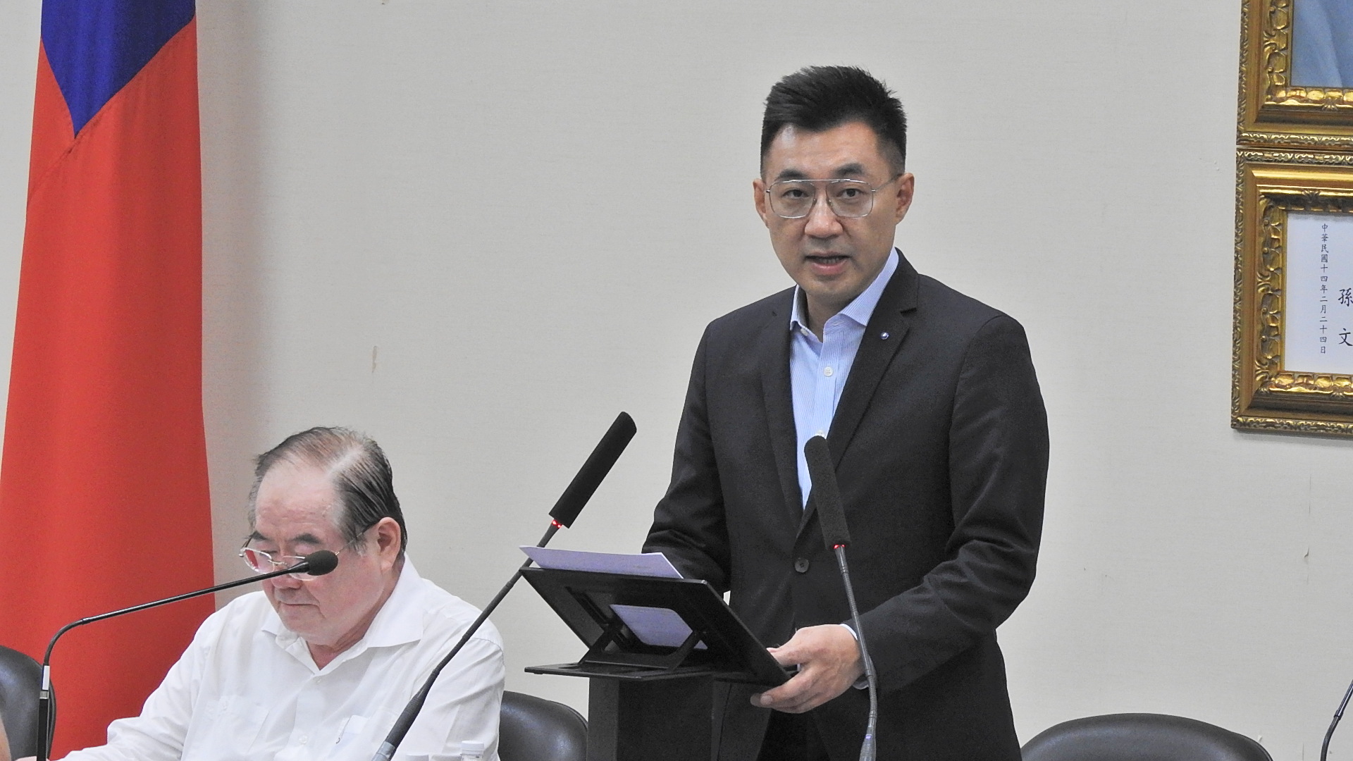 江啟臣強調，中華民國獨立自主，今日香港不會變成明日台灣。(劉品希 攝)