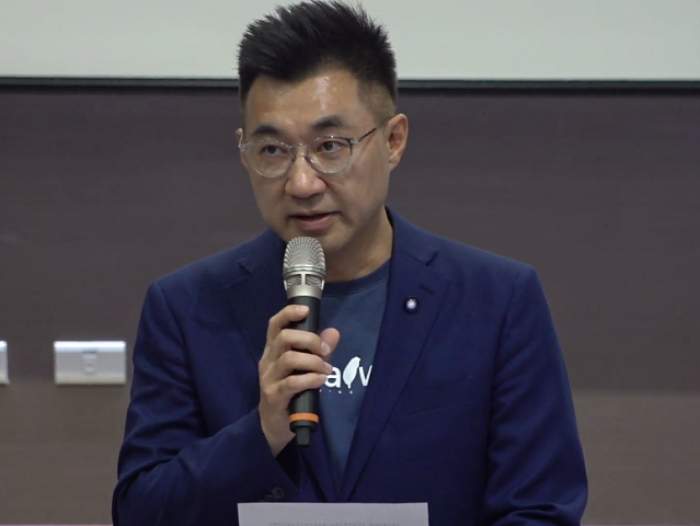 國民黨主席江啟臣8日下午在南投召開行動中常會。(圖擷自江啟臣臉書直播)