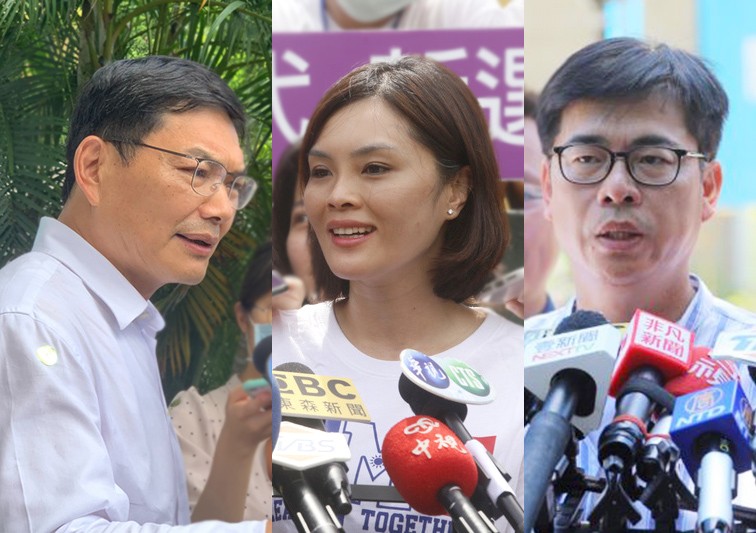 高雄市長補選參選人吳益政、李眉蓁、陳其邁。(合成圖/中央社)