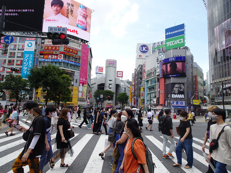 日本東京COVID-19確診病例今天單日新增237例。目前東京累計確診病例已接近1萬例。(圖：中央社)