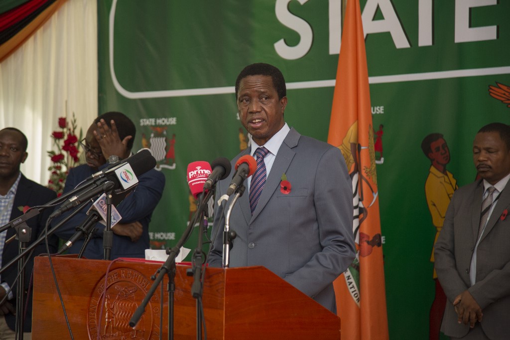 尚比亞總統倫古(Edgar Lungu)。 (AFP)