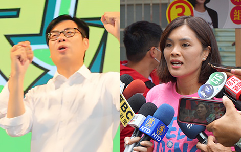 民進黨高雄市長補選候選人陳其邁25日啟動造勢，國民黨的李眉蓁競選總部今天正式成立。(合成圖)