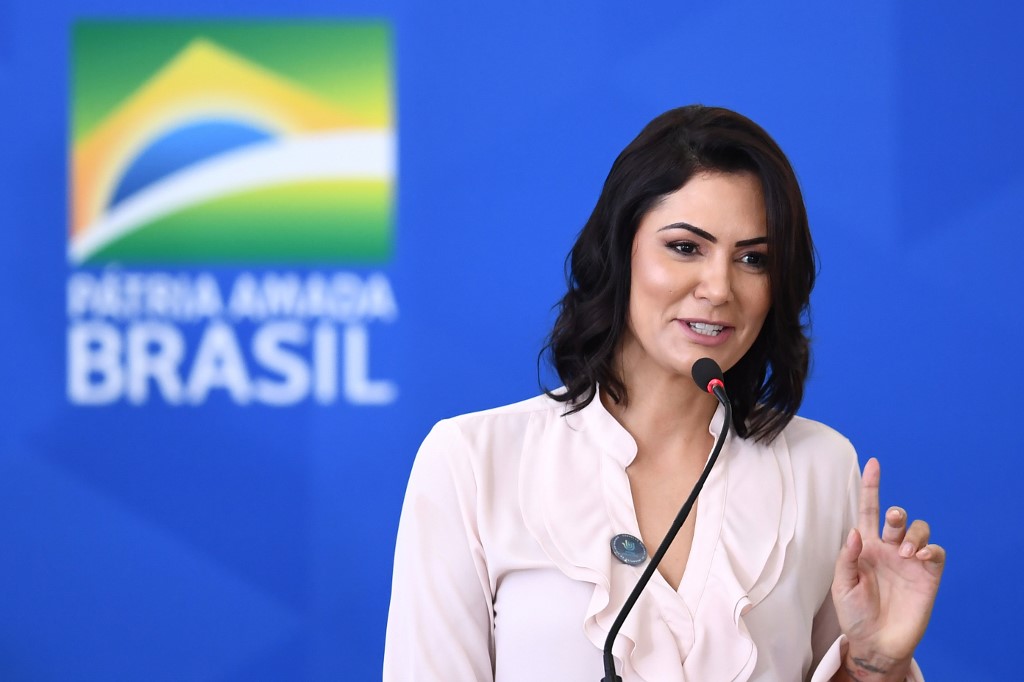 巴西第一夫人蜜雪兒．波索納洛(Michelle Bolsonaro)。 (AFP)