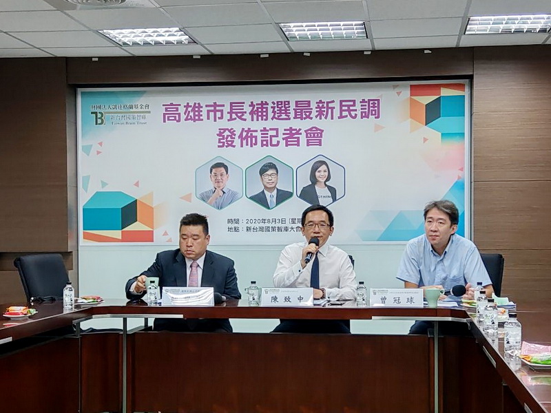 新台灣國策智庫3日公布高雄市長補選最新民調，民進黨候選人陳其邁支持度領先對手 (央廣記者王照坤 攝)