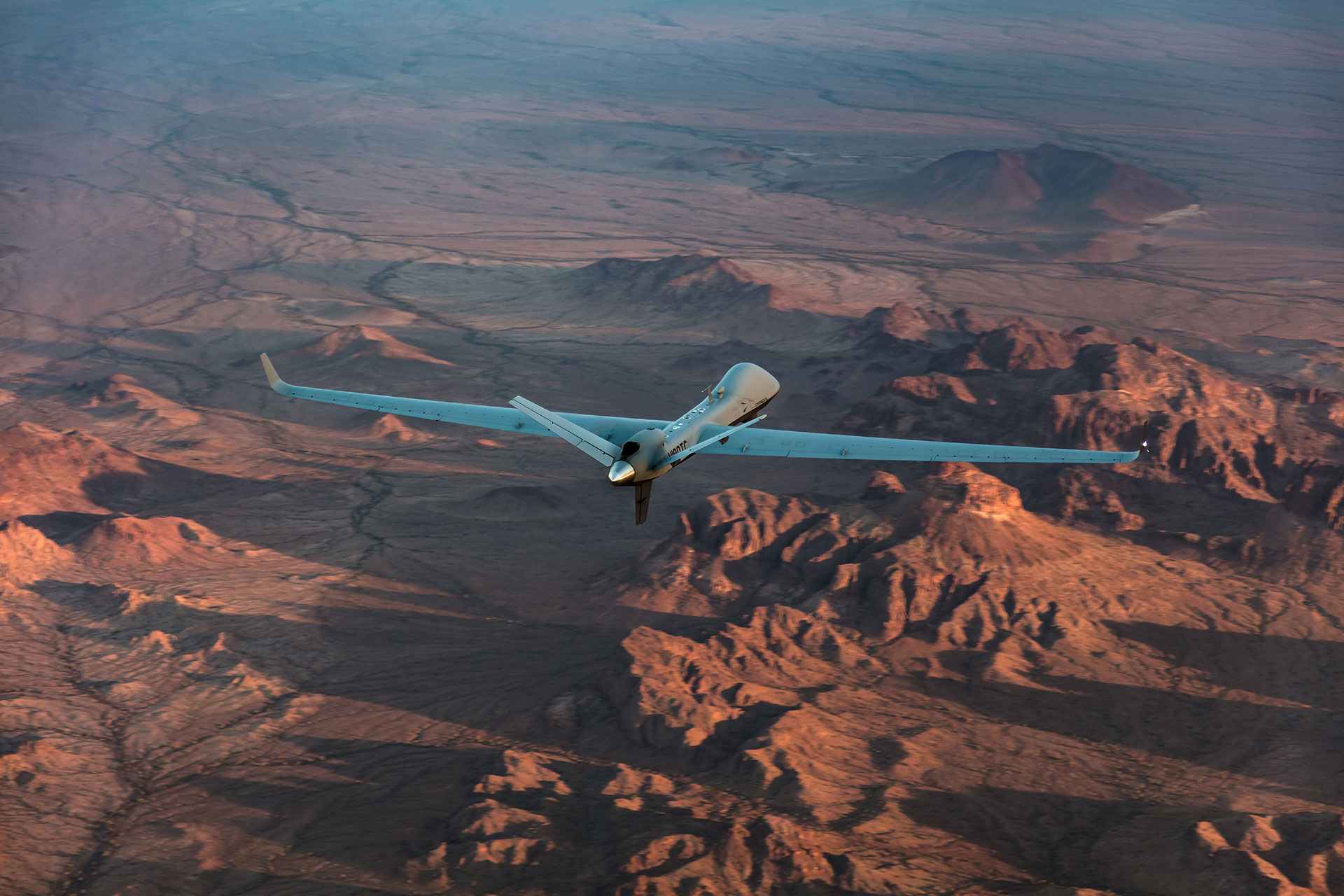「海上衛士」MQ-9B(SeaGuardian)無人偵察機。(GA航空系統公司網站)