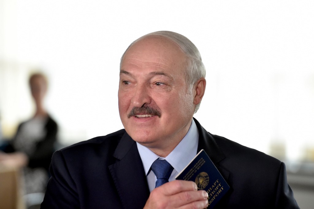 爭取第六個任期的強人總統魯卡申柯(Alexander Lukashenko)囊括80.23%選票，已順利連任。(AFP)