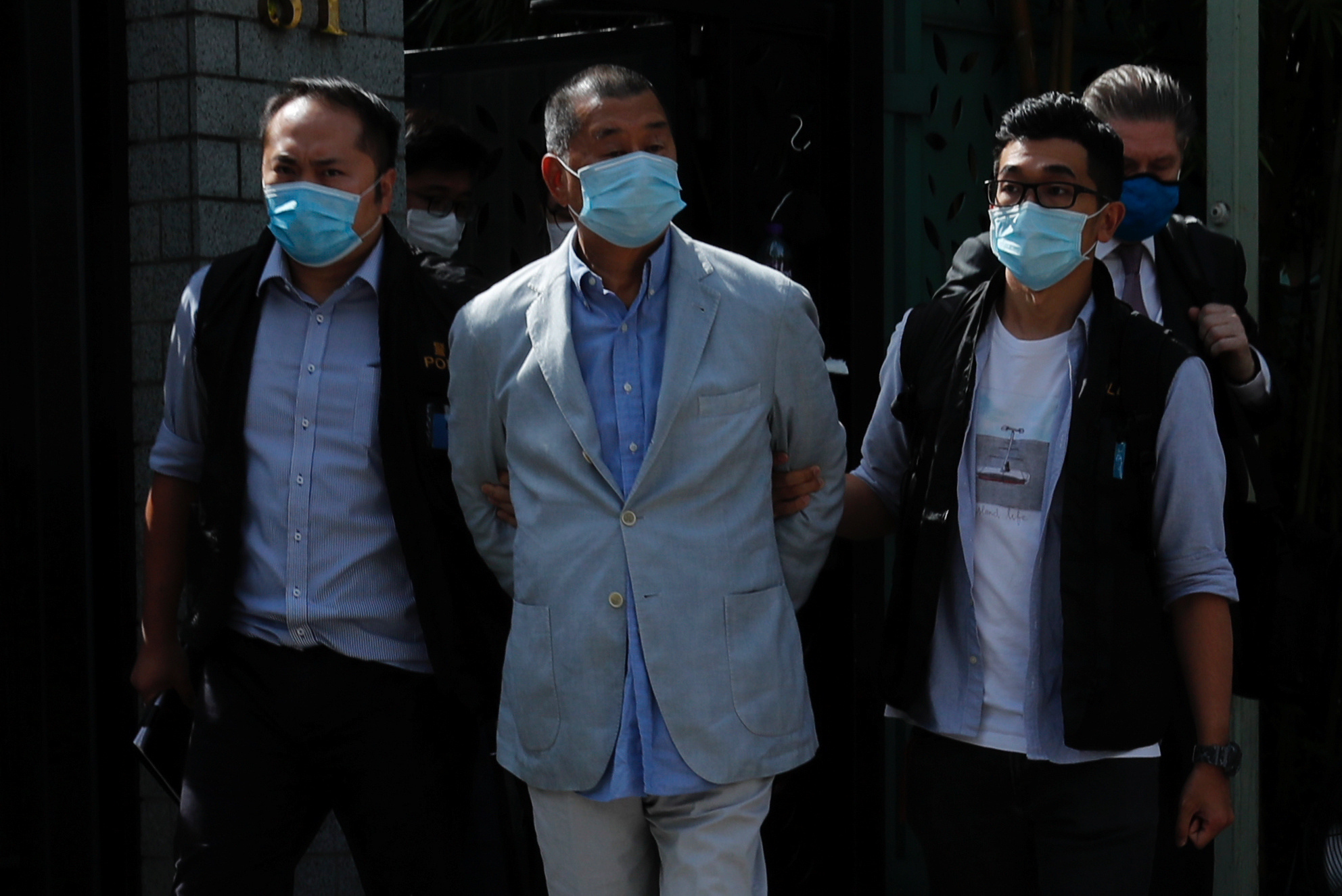 香港警方10日上午拘捕了壹傳媒創辦人黎智英。(路透社/達志影像)