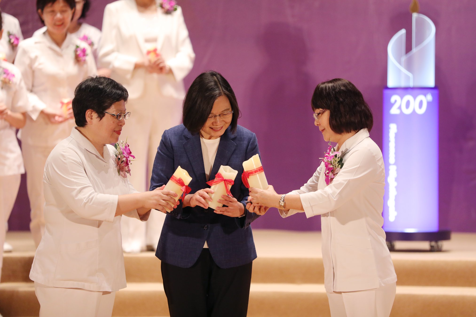 蔡英文總統11日出席「國際護師節聯合慶祝大會」。(圖：蔡英文總統臉書)