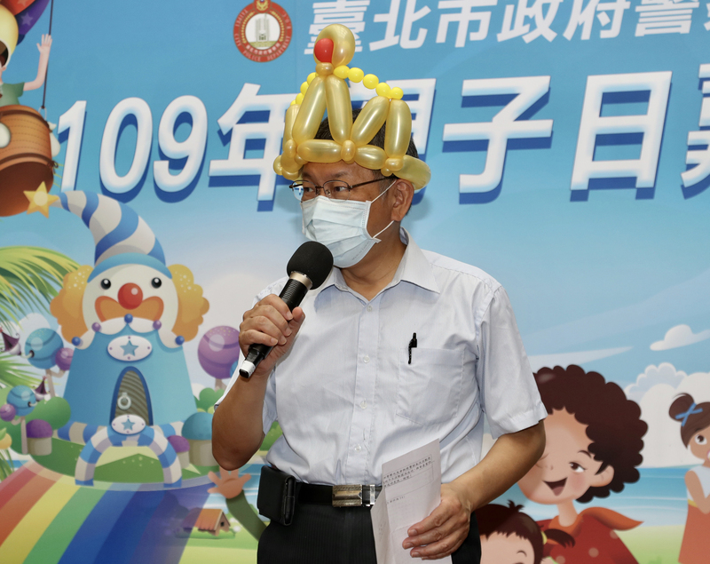 台北市長柯文哲（圖）21日出席台北市政府警察局109年親子日活動。（中央社）