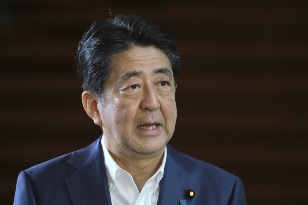 日本前首相安倍晉三(Shinzo Abe)。(資料照片／AFP)