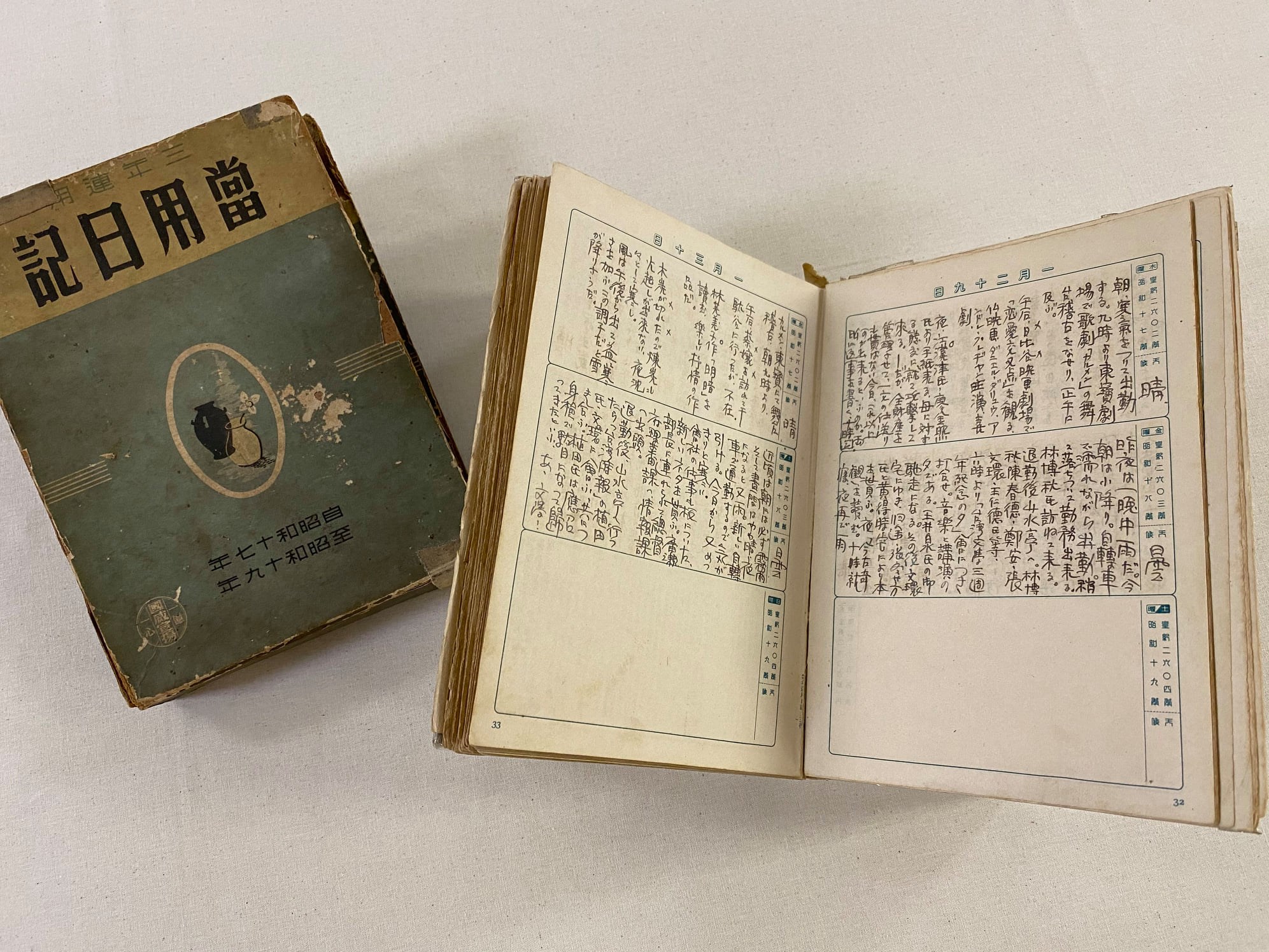 「呂赫若日記」為呂赫若於1942年到1944年連續三年以日文書寫的日記，未來將交由台文館進行妥善修復及保存。(台文館提供)