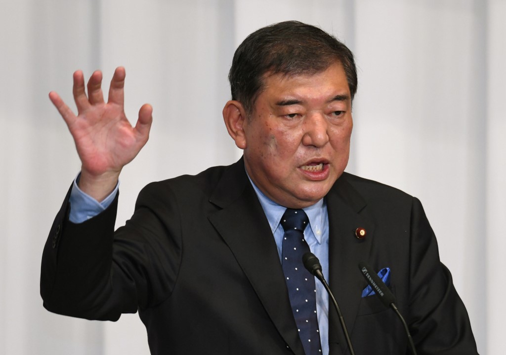 日本前防衛大臣石破茂。 (資料照片/AFP)