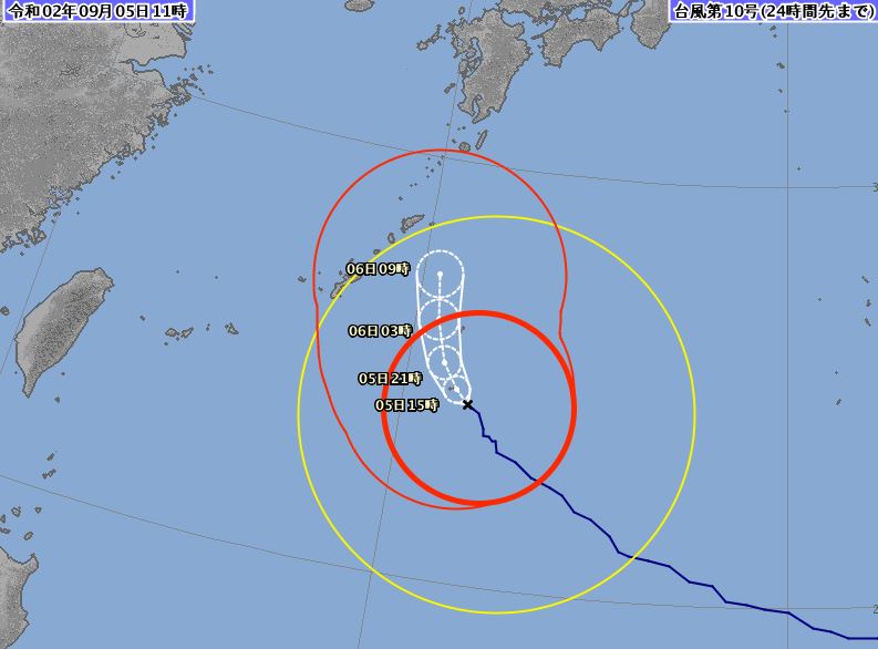 強度達日本氣象廳定義「非常強烈颱風」海神直撲日本，有登陸可能。(圖：日本氣象廳)