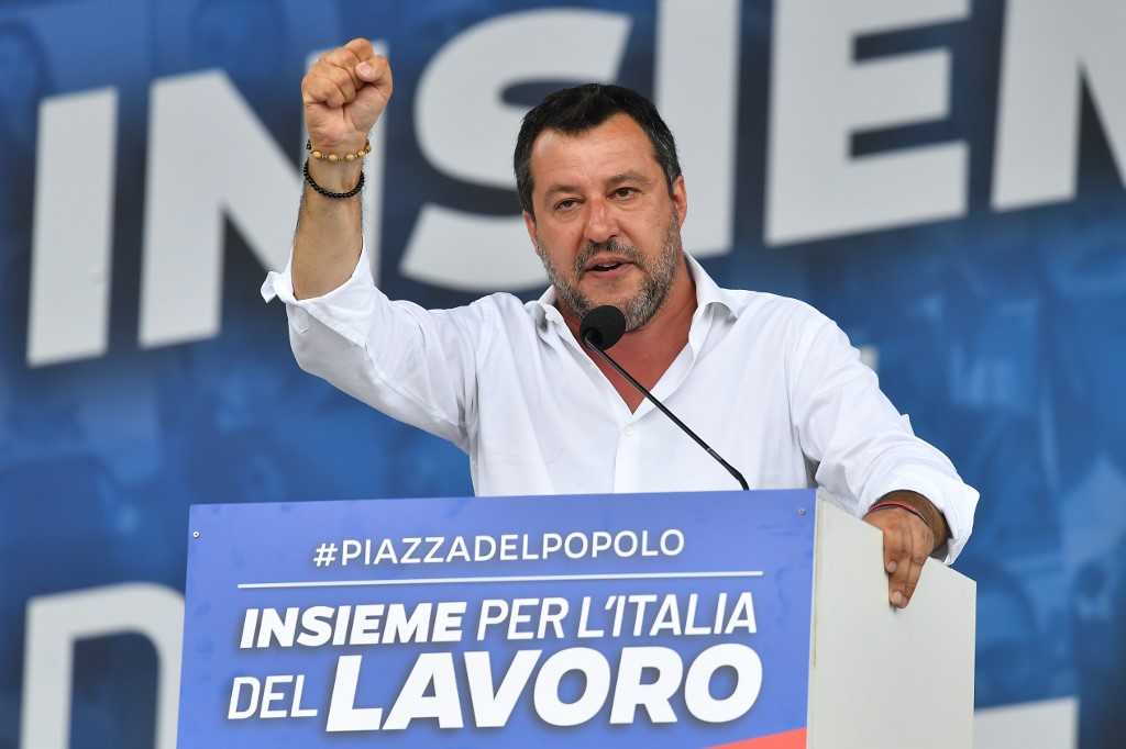 義大利極右派副總理薩爾維尼(Matteo Salvini)資料照。(AFP)