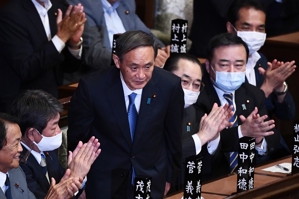 日本國會今天(16日)下午選舉菅義偉(Yoshihide Suga)為首相。(AFP)