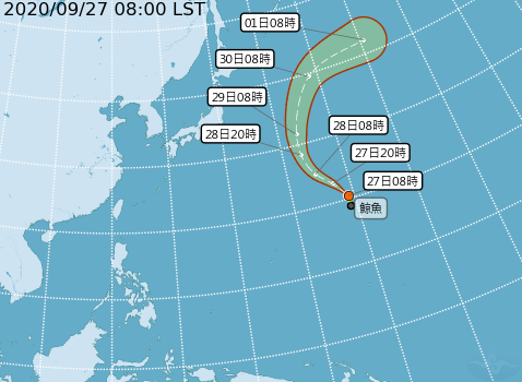颱風「鯨魚」形成　對台灣無影響(圖取自氣象局)
