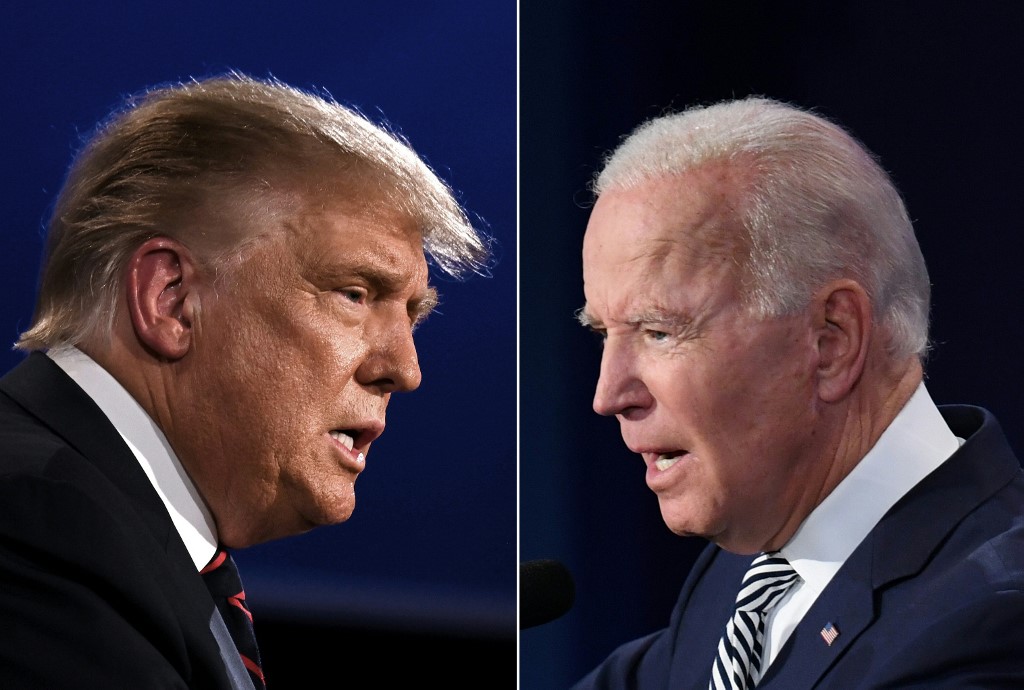 2020年美國總統大選，尋求連任的共和黨籍總統川普(左)對決民主黨總統候選人拜登 (資料照片/AFP)