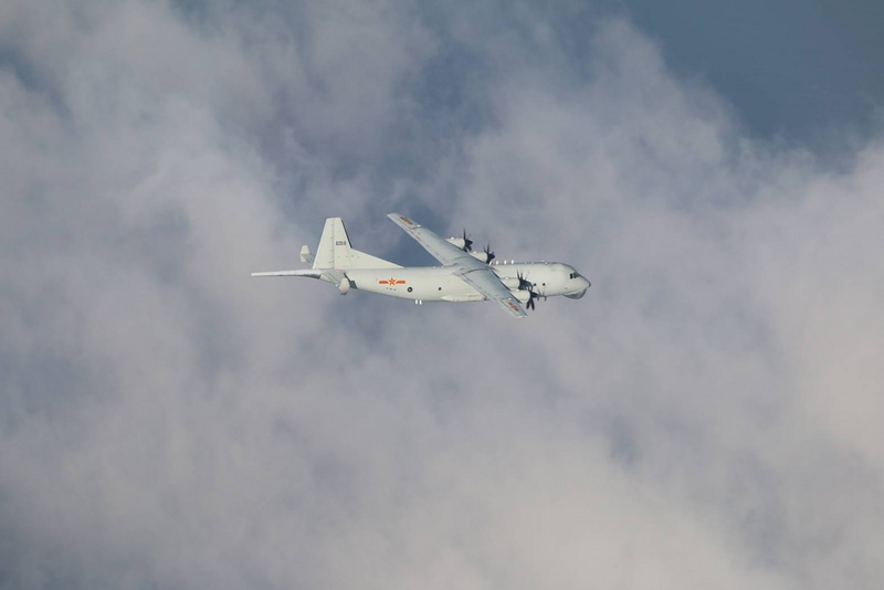 空軍司令部表示，共軍1架運8反潛機8日侵犯台灣西南防空識別。（國防部提供）