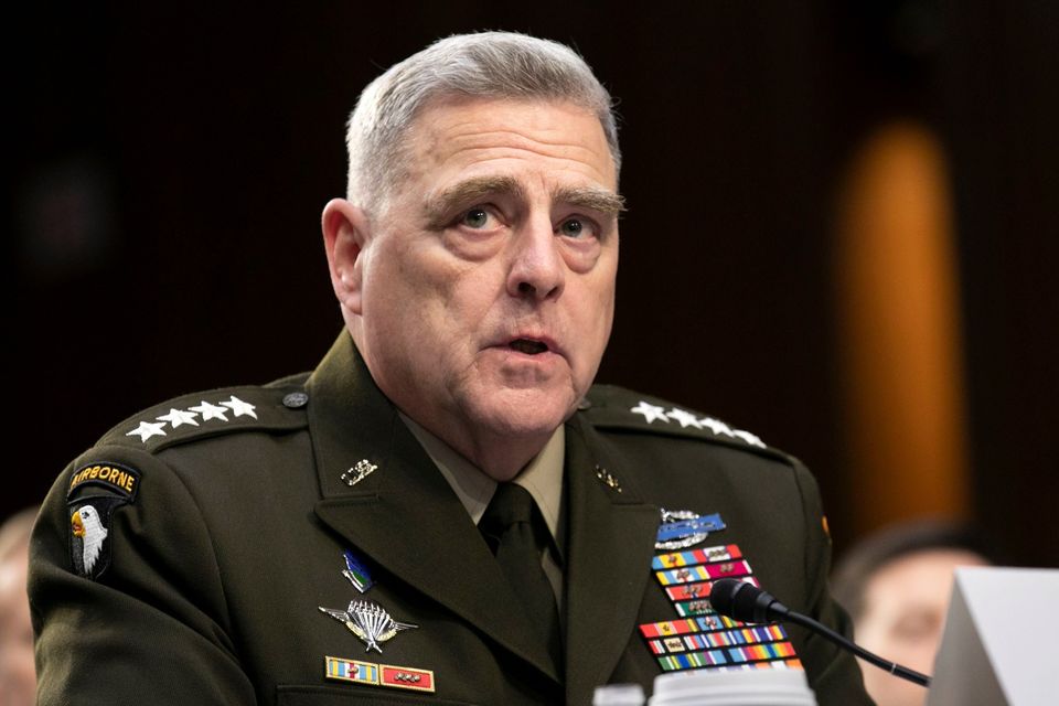 美國最高軍事將領、參謀首長聯席會議主席密利13日發表聲明，譴責上星期國會山莊遭到暴力入侵的事件。(美聯社/達志影像)