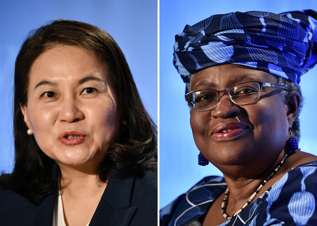 晉級最後遴選的2位候選人，分別是奈及利經濟學家、66歲的伊衛拉(Ngozi Okonjo-Iweala)，以及南韓產業通商資源部通商交涉本部長、55歲的俞明希(Yoo Myung-hee)。(AFP)