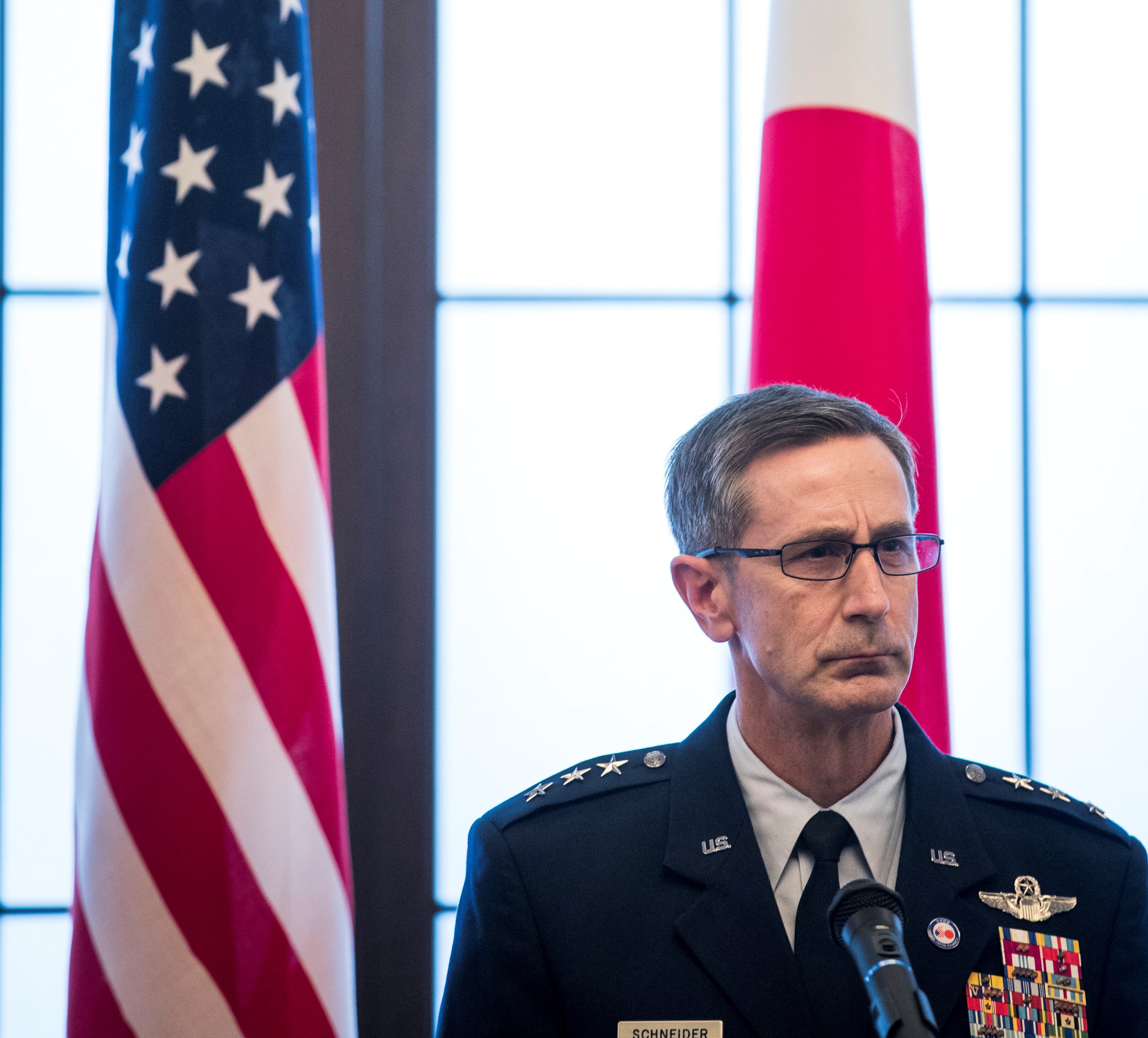 美國印太司令部空軍指揮官施奈德示警，台灣總統賴清德5月就職以來，解放軍在台灣附近的挑釁性飛行行動增加300%。(美聯社/達志影像 )