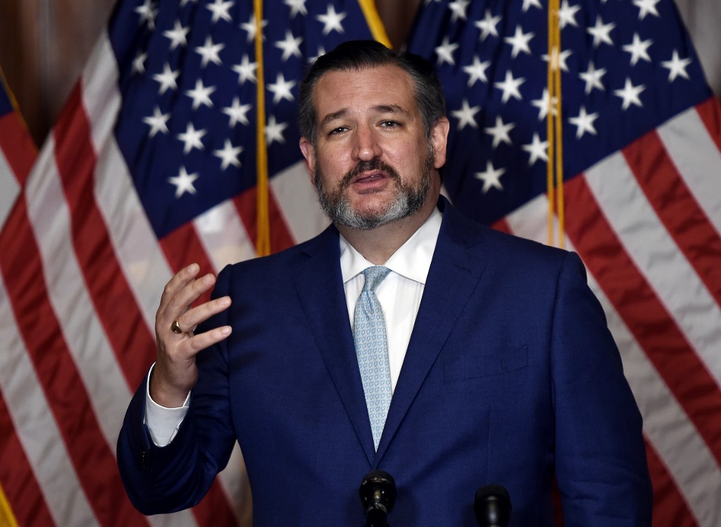 以克魯茲(Ted Cruz／圖)為首的一群美國共和黨籍聯邦參議員2日表示，他們將不會在下週投票認證總統當選人拜登(Joe Biden)勝選，這是支持川普總統最後一搏、試圖破壞這場大選結果的最新行動。 (AFP)