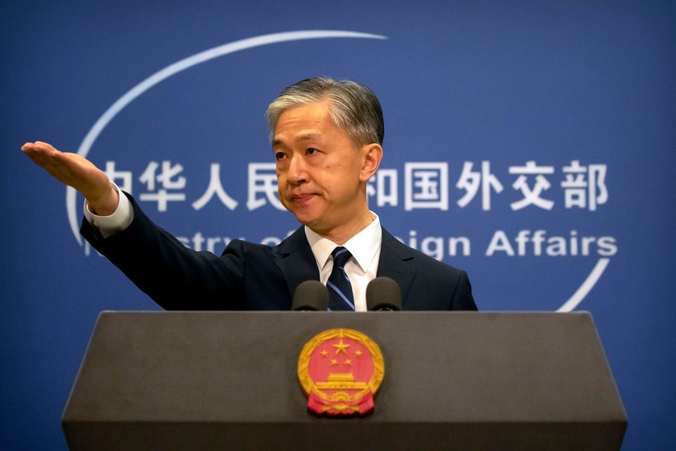 中國外交部發言人汪文斌。(美聯社/達志影像)