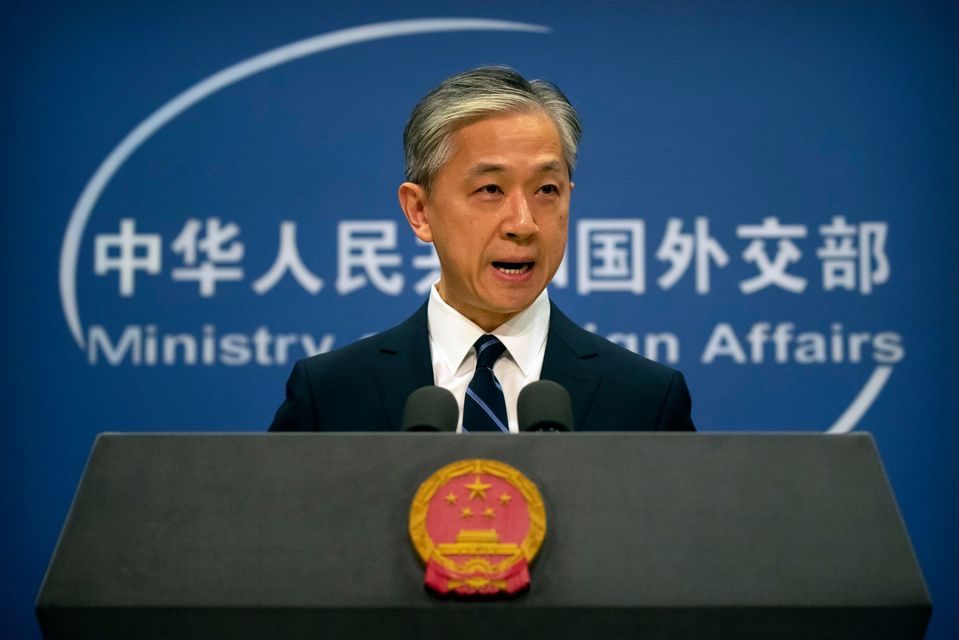 中國外交部發言人汪文斌。(美聯社/達志影像)