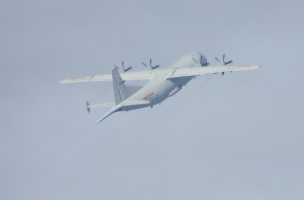 國防部10日表示，中共解放軍運8反潛機1架次進入我西南空域活動 (國防部提供)