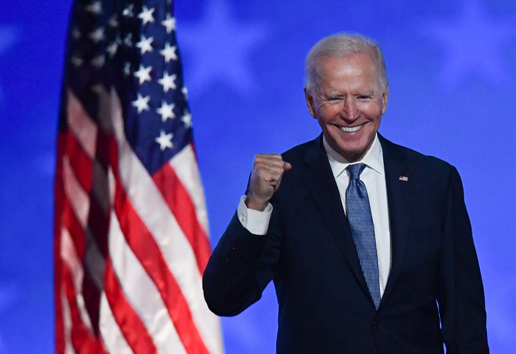 美國總統大選拜登(Joe Biden)勝出。 (AFP)
