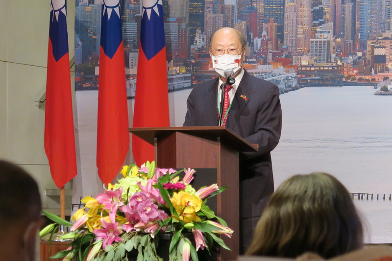 世界衛生大會復會前，紐約中華公所主席于金山（圖）致函世界衛生組織秘書長譚德塞，敦促邀請台灣與會。圖為于金山10月8日在駐紐約辦事處中華民國雙十國慶酒會致詞。(圖:中央社)
