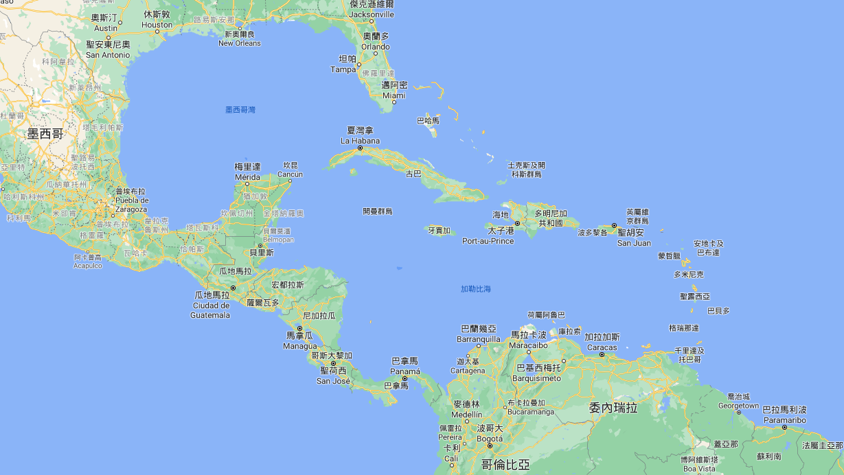 加勒比海國家。圖取自google map