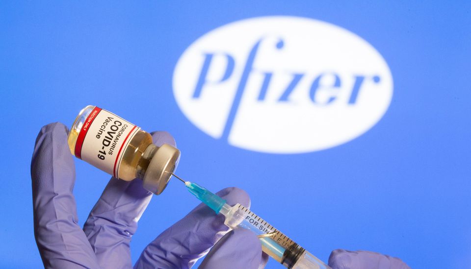 美國輝瑞大藥廠(Pfizer)研發的COVID-19疫苗。 (RT/達志影像)