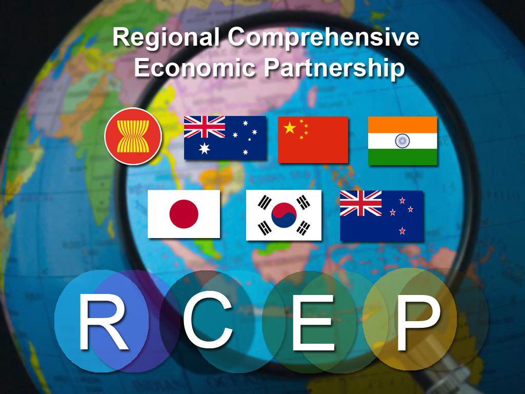 區域全面經濟夥伴協定（Regional Comprehensive Economic Partnership,RCEP）共15個諮商國（中、日、韓、東協十國和紐、澳），其中印度已於2019年11月宣布退出。（東協秘書處提供）