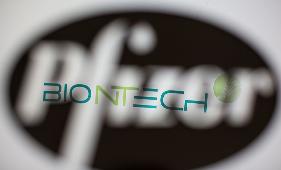 美國輝瑞大藥廠(Pfizer)和德國生技公司BioNTech。(路透社/達志影像)