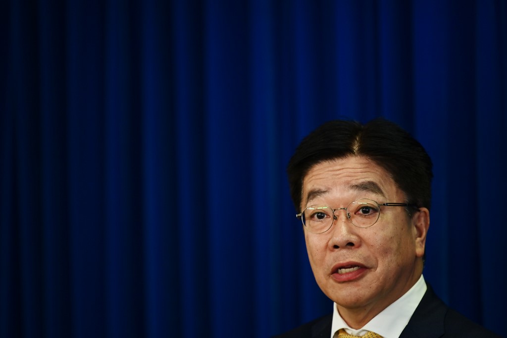 日本內閣官房長官加藤勝信(Katsunobu Kato)表示，日本對於3名香港活動人士遭到監禁感到「嚴重關切」。(AFP)