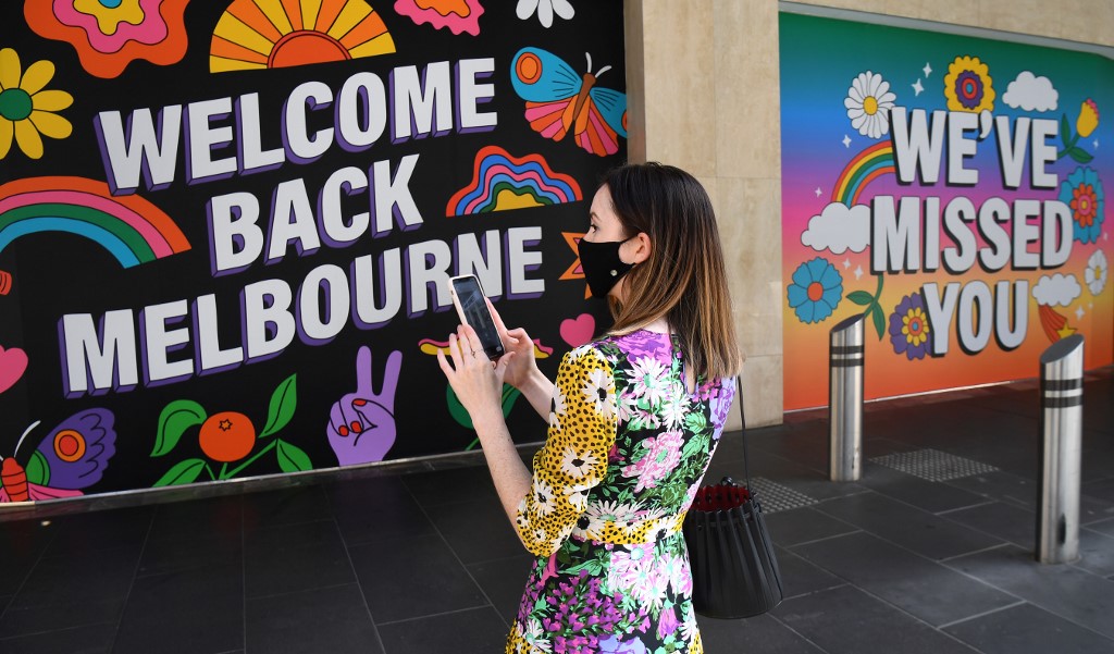 圖為澳洲第二大城墨爾本(Melbourne)。 (AFP)