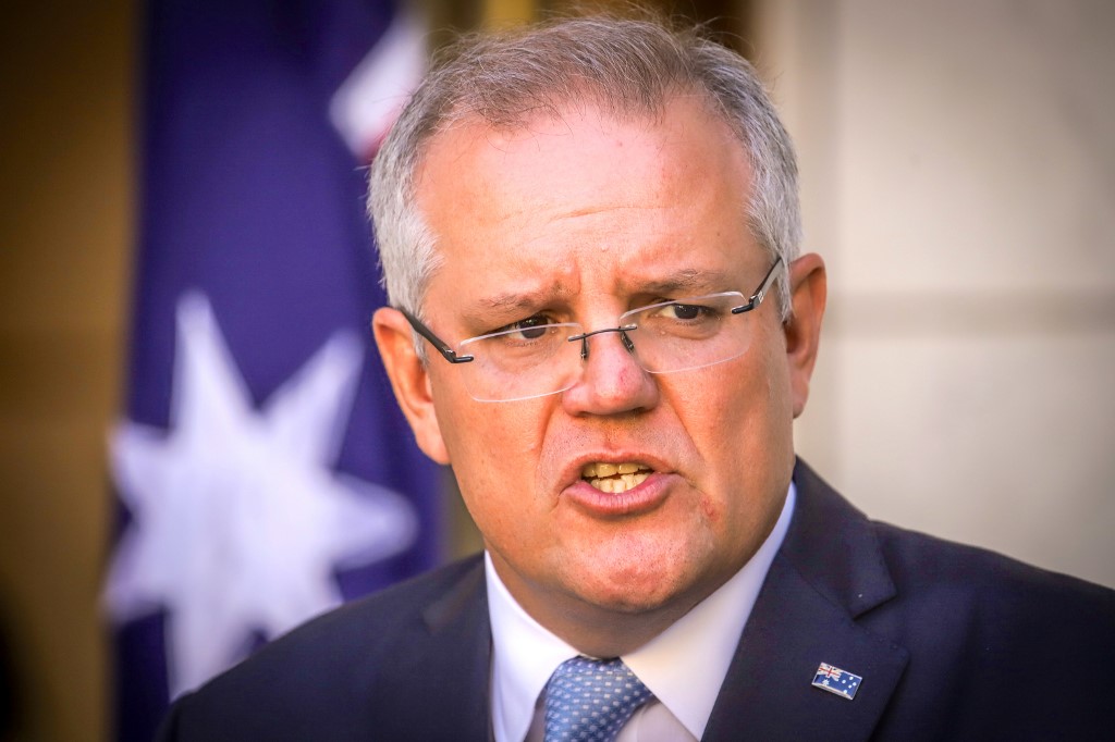 澳洲總理莫里森(Scott Morrison)承諾擴大疫苗配送。 (AFP)