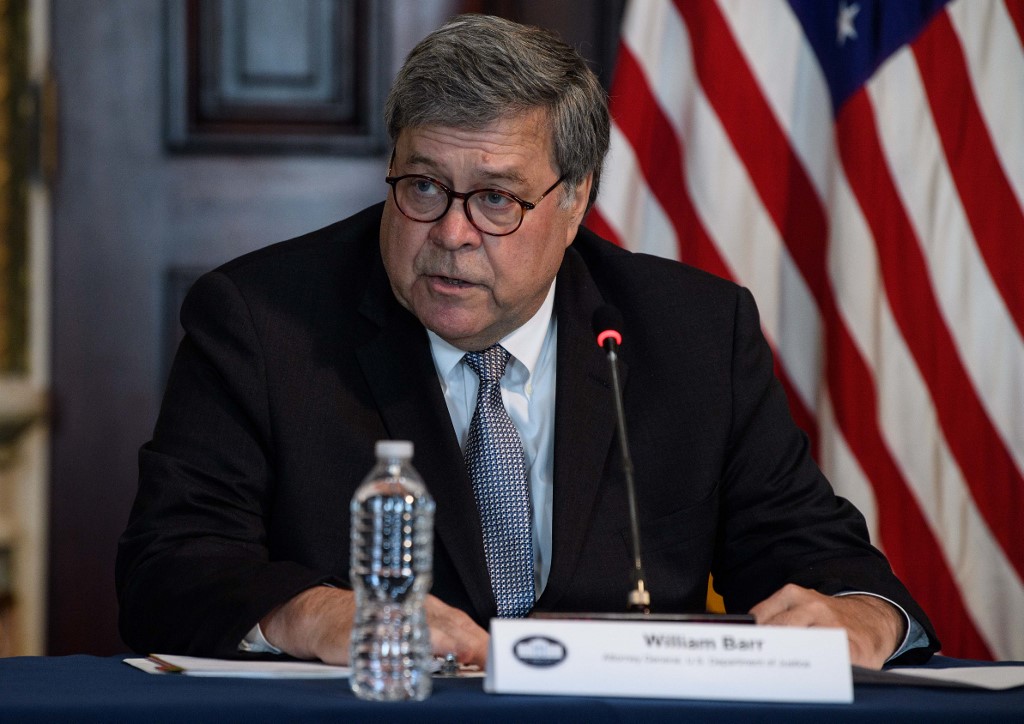 美國司法部長巴爾(Bill Barr)。 (AFP)