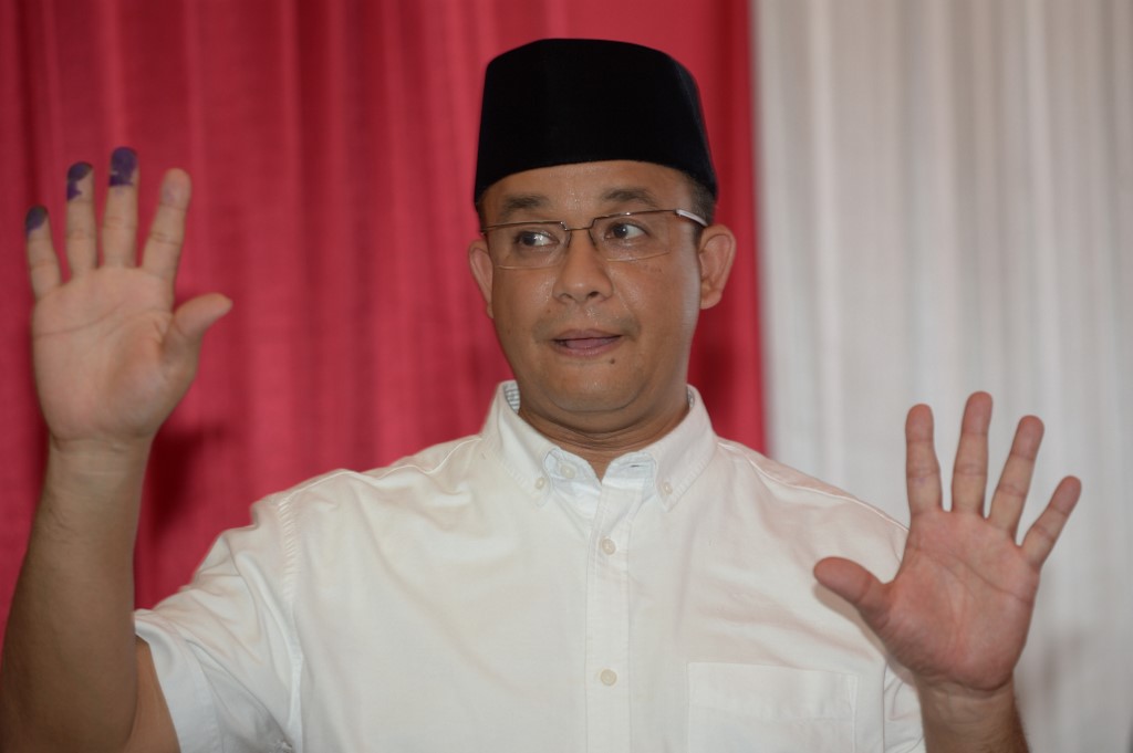 印尼首都雅加達省長阿尼斯(Anies Baswedan)。(AFP)