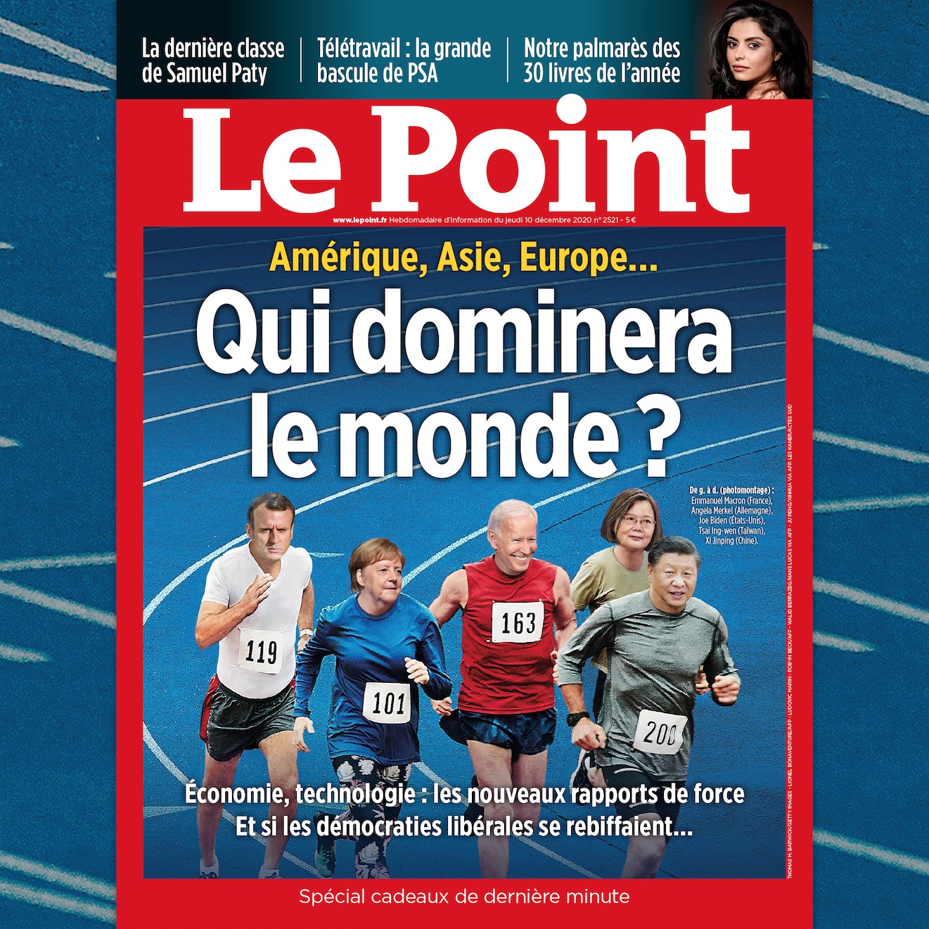 法週刊封面蔡英文總統與四大國領袖並列。（Le Point週刊封面）