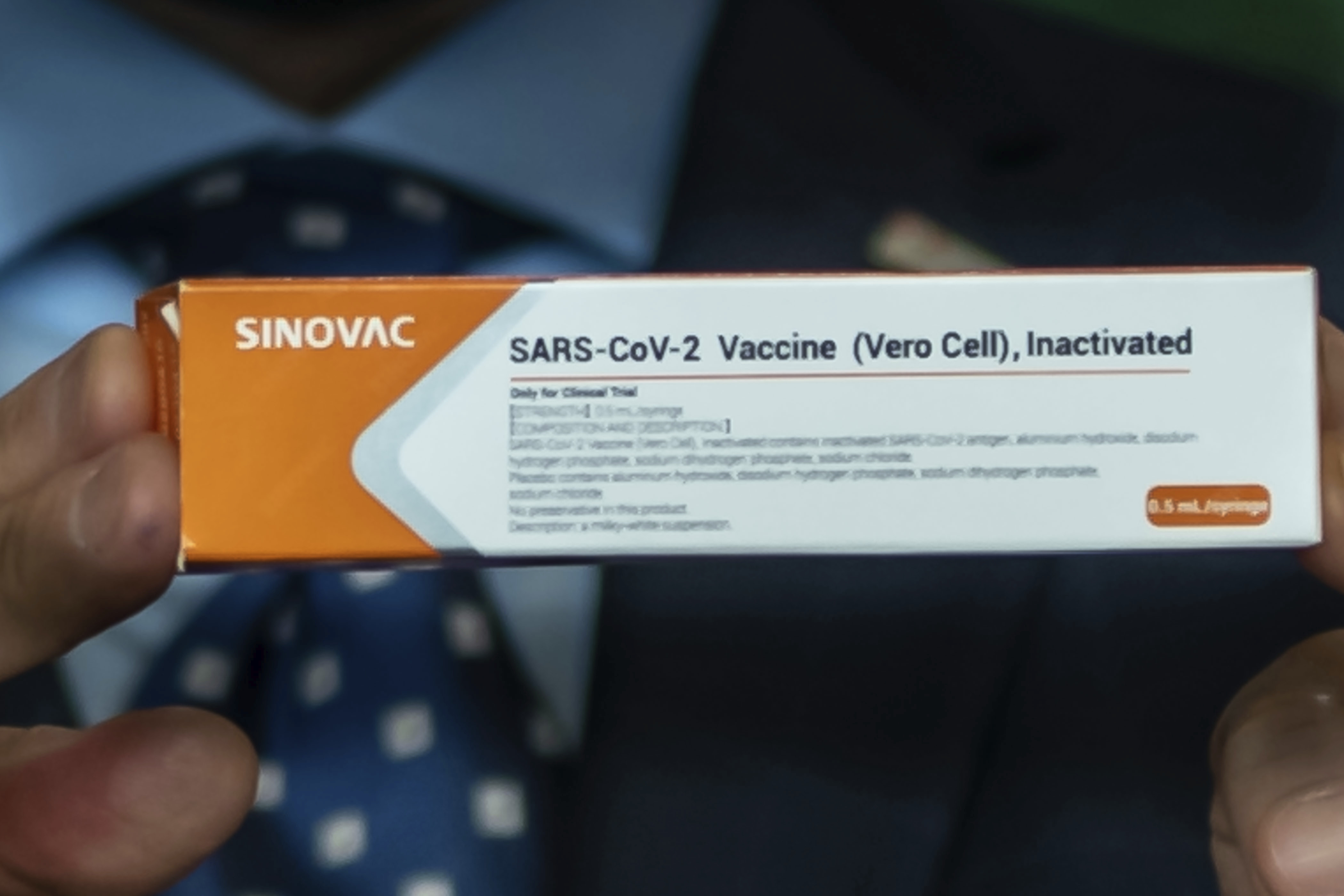 CoronaVac是布坦坦研究所（Instituto Butantan）與中國北京科興生物製品公司（Sinovac）合作研發的COVID-19疫苗。(美聯社/達志影像)