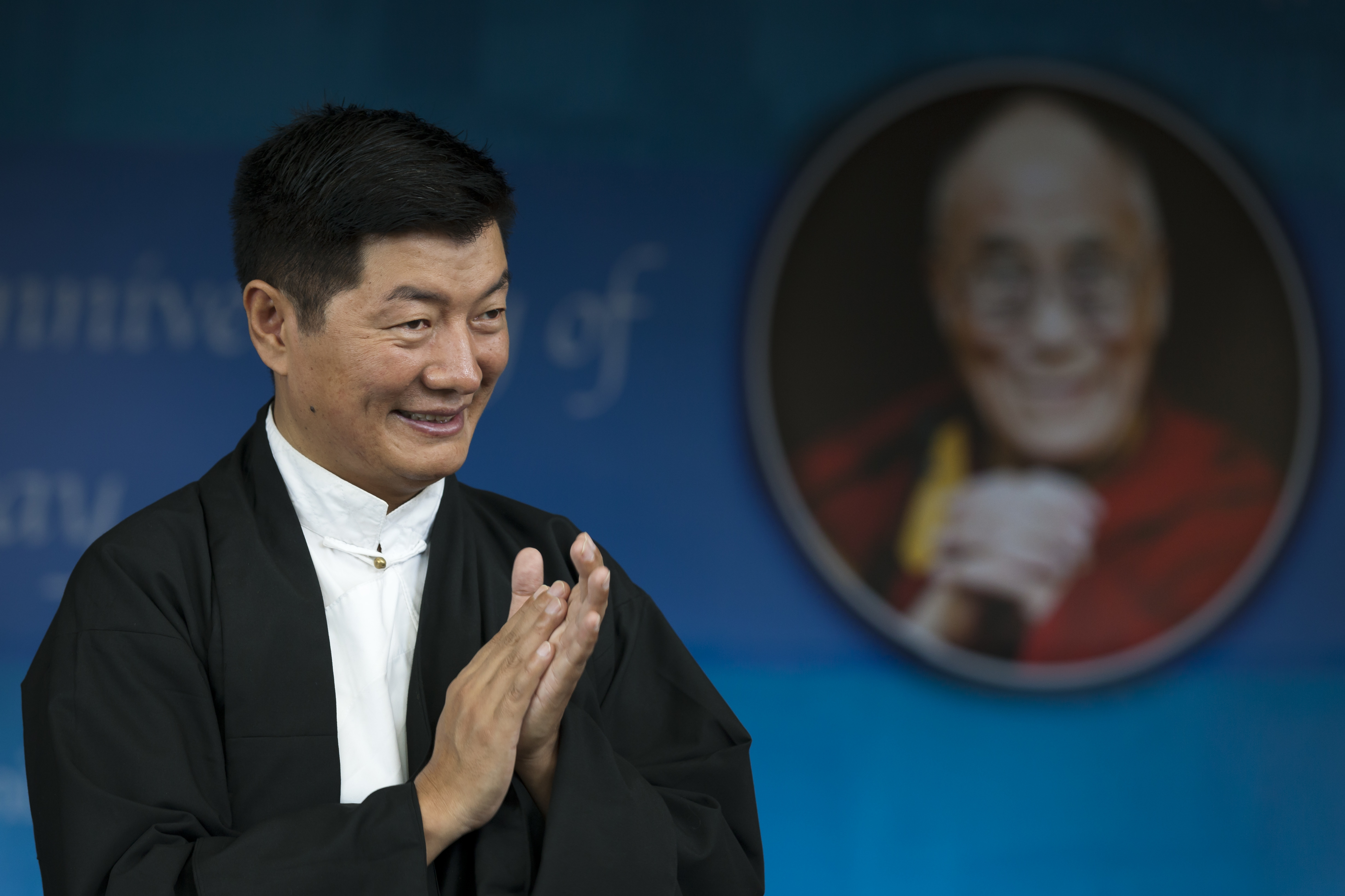 西藏流亡政府行政首長洛桑桑蓋(Lobsang Sangay)。 (AP/達志影像)