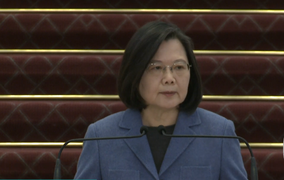 蔡英文總統1日於總統府發表元旦談話。(蔡英文臉書)