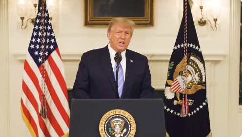 美國總統川普在推特發布影片，首度承認拜登當選總統。(Twitter)