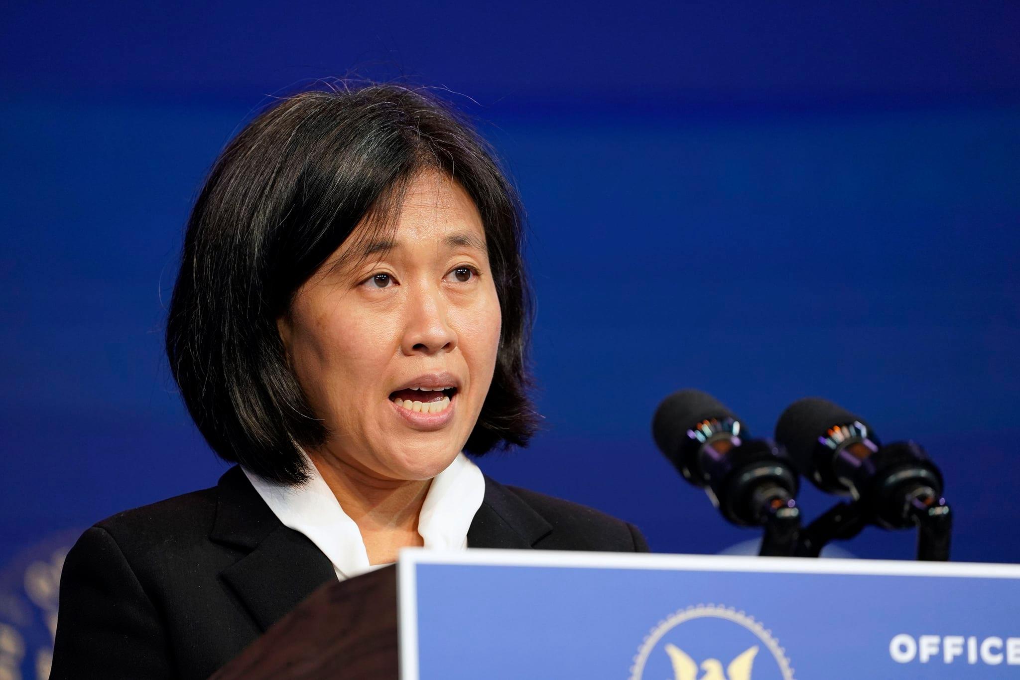 美國總統拜登提名的貿易代表人選戴琪(Katherine Tai)。(美聯社/達志影像)