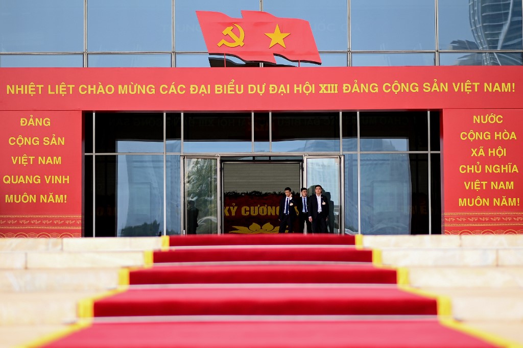 越南共產黨第13次全國代表大會25日登場。 (AFP)