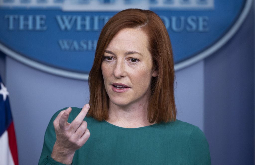 白宮發言人莎琪(Jen Psaki)。 (AFP)