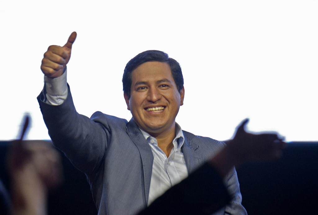 厄瓜多左派總統候選人阿拉烏斯(Andres Arauz)。 (AFP)